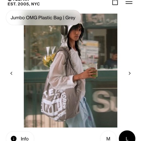 Telfar Jumbo OMG Plastic Bag | Grey - Picture 6 of 7